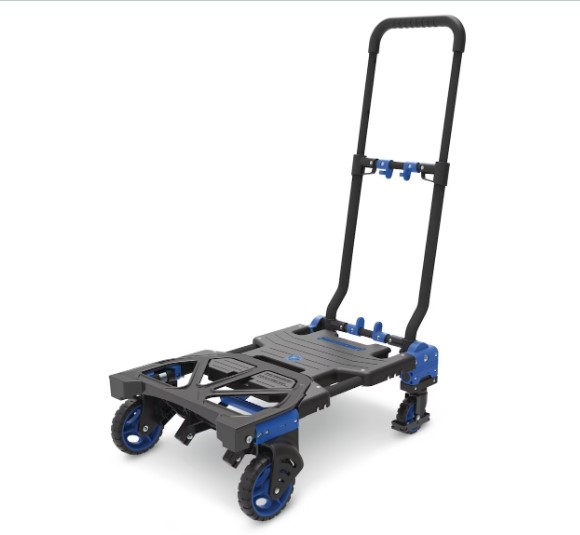 Mastercraft 2-in-1 Folding Hand Truck, 300-lb, Black/Blue